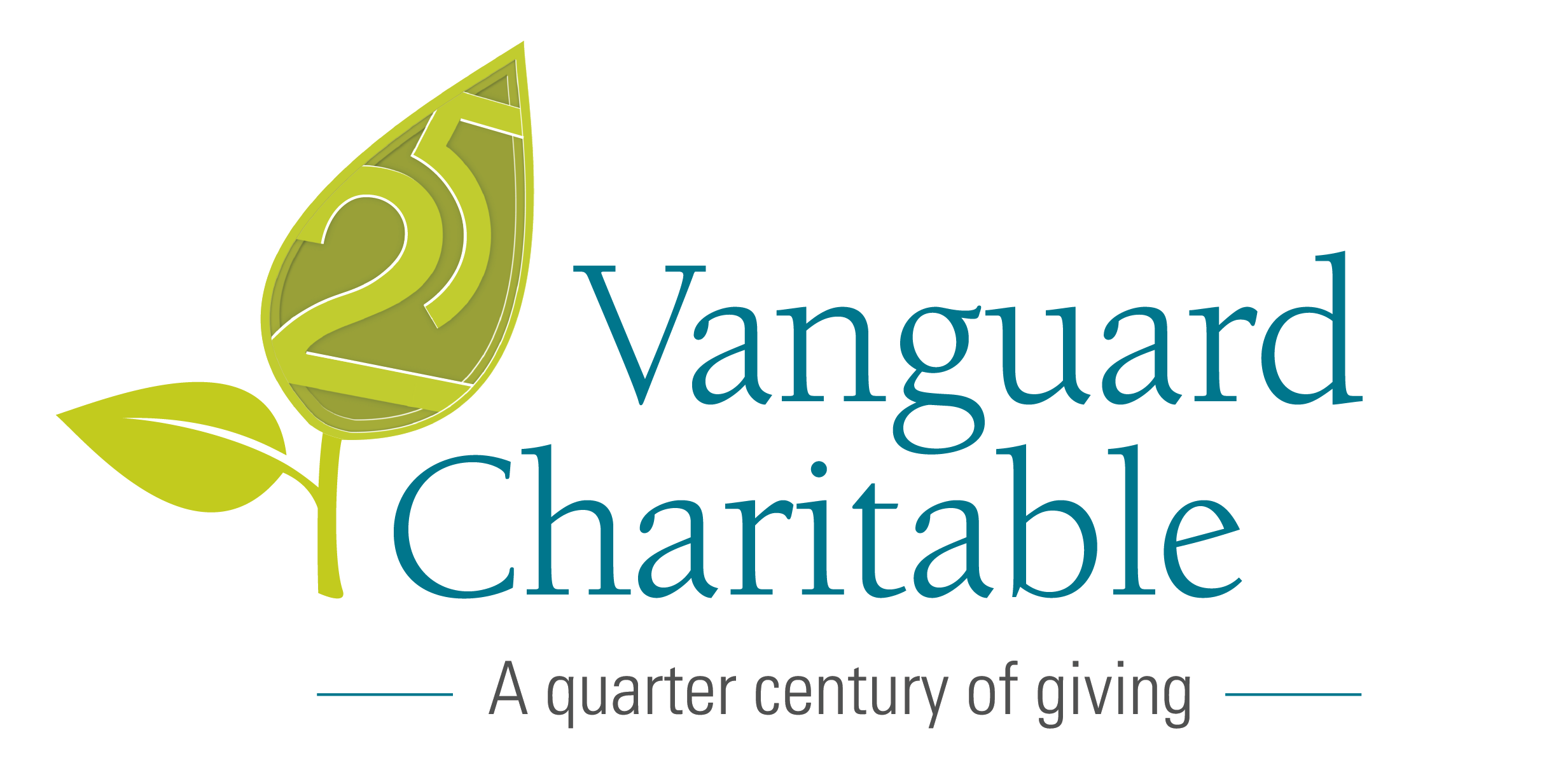 Vanguard Charitable 25th anniversary logo, a quarter century of giving